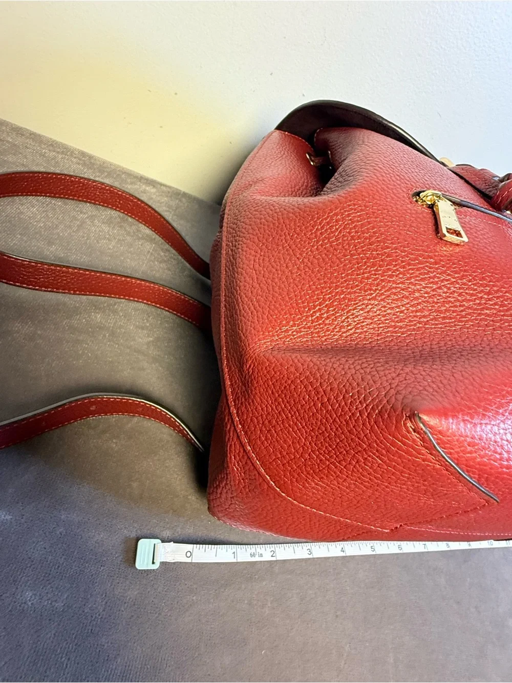 Coach Kleo Backpack Pebbled RED Leather gold toned hardware NWOT MEDIUM SIZE - Picture 10 of 14